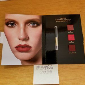 ✅#3966 NEW Tom Ford Lipstick 3 Sample Card Indian Rose True Coral Scarlet Rouge